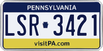 PA license plate LSR3421