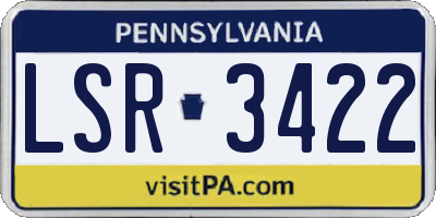PA license plate LSR3422