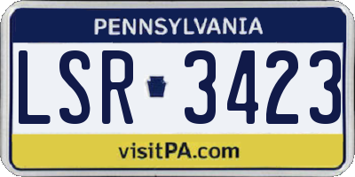 PA license plate LSR3423