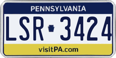 PA license plate LSR3424
