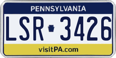 PA license plate LSR3426