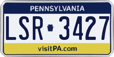 PA license plate LSR3427
