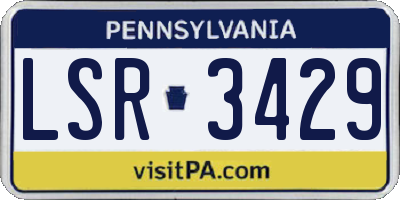 PA license plate LSR3429