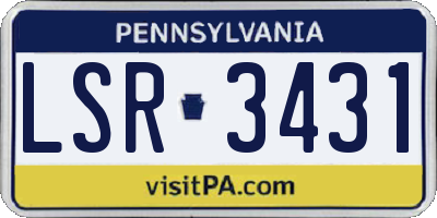 PA license plate LSR3431