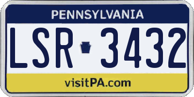 PA license plate LSR3432
