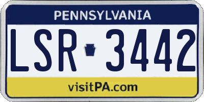 PA license plate LSR3442