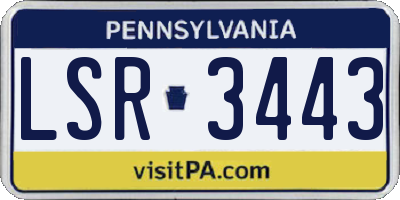 PA license plate LSR3443