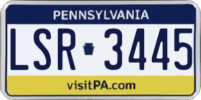 PA license plate LSR3445