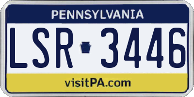 PA license plate LSR3446