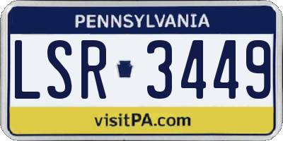 PA license plate LSR3449