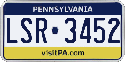 PA license plate LSR3452