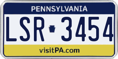 PA license plate LSR3454