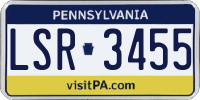 PA license plate LSR3455