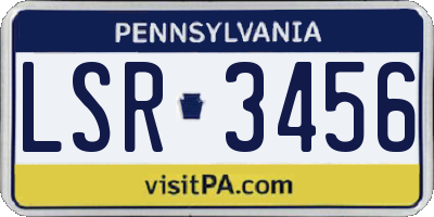 PA license plate LSR3456
