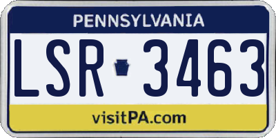 PA license plate LSR3463