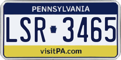 PA license plate LSR3465