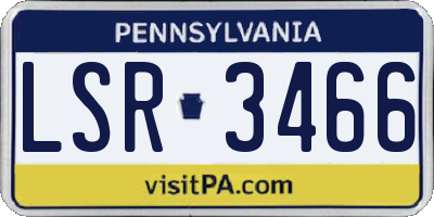 PA license plate LSR3466