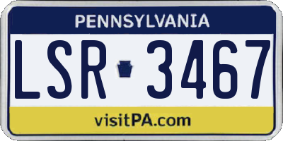 PA license plate LSR3467
