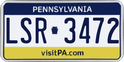 PA license plate LSR3472