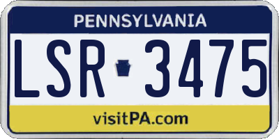 PA license plate LSR3475