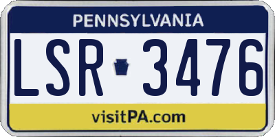 PA license plate LSR3476