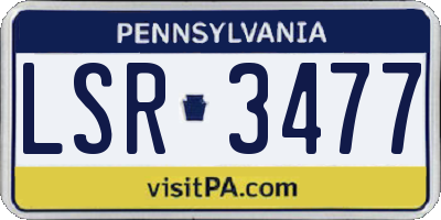PA license plate LSR3477