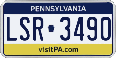 PA license plate LSR3490