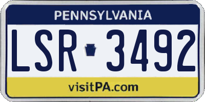 PA license plate LSR3492
