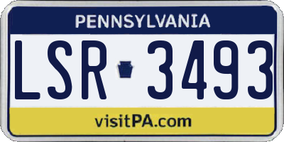 PA license plate LSR3493