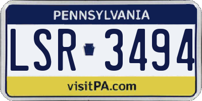 PA license plate LSR3494