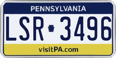PA license plate LSR3496