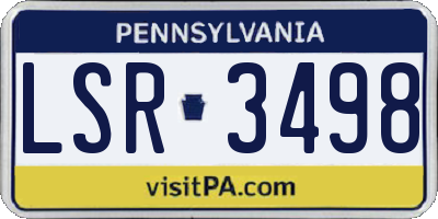 PA license plate LSR3498