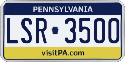 PA license plate LSR3500