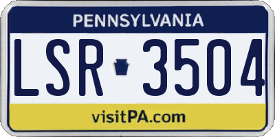 PA license plate LSR3504