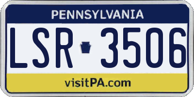 PA license plate LSR3506