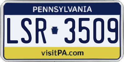 PA license plate LSR3509