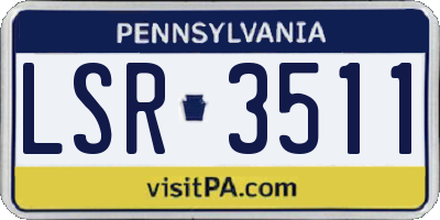 PA license plate LSR3511