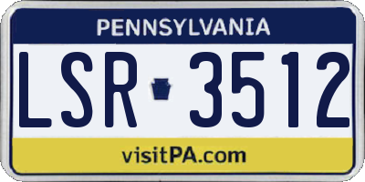 PA license plate LSR3512