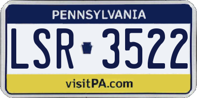 PA license plate LSR3522