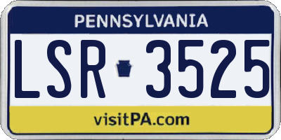 PA license plate LSR3525