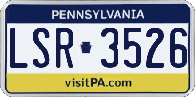 PA license plate LSR3526