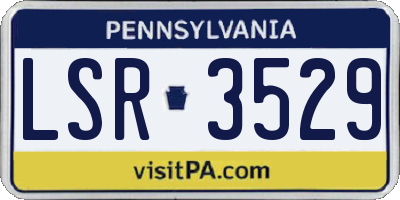 PA license plate LSR3529