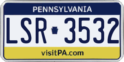 PA license plate LSR3532