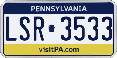 PA license plate LSR3533