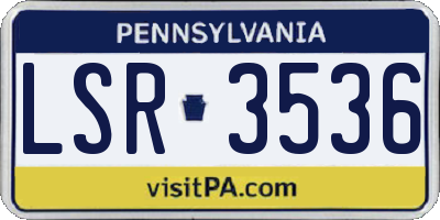 PA license plate LSR3536