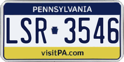 PA license plate LSR3546