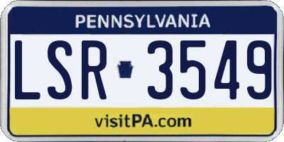 PA license plate LSR3549