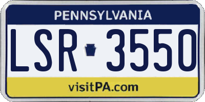 PA license plate LSR3550