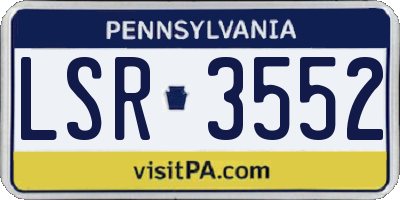 PA license plate LSR3552