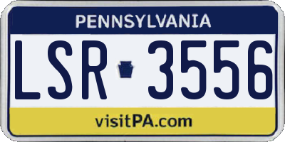 PA license plate LSR3556